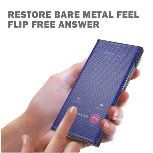 RMPACK Xiaomi 11T / 11T Pro Notesz Tok Carbon Fiber Series Karbon Mintázattal Kitámasztható View Window Fekete