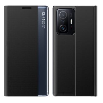   RMPACK Xiaomi 11T / 11T Pro Notesz Tok ELEGANT Style Ablakos View Window Series Kitámasztható Fekete