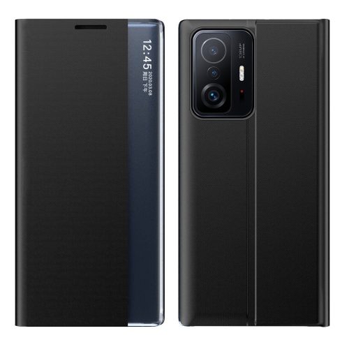 RMPACK Xiaomi 11T / 11T Pro Notesz Tok ELEGANT Style Ablakos View Window Series Kitámasztható Fekete
