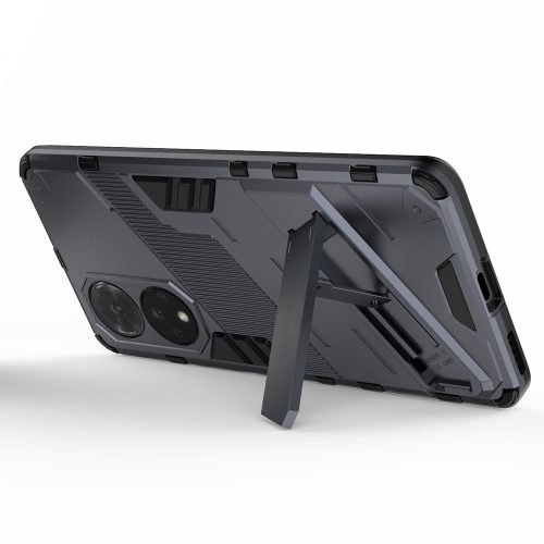 RMPACK Honor 50 / Huawei Nova 9 Tok Ütésállókivitel Kitámasztható PC + TPU 2in1 Anti-Drop Series Kameralencse védelemmel Szürke