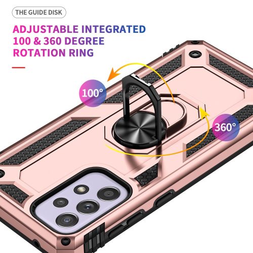 RMPACK Samsung Galaxy A33 5G Armor Tok Ütésálló 2in1 PC TPU Series Gyűrűs - Kitámasztható Rózsaarany