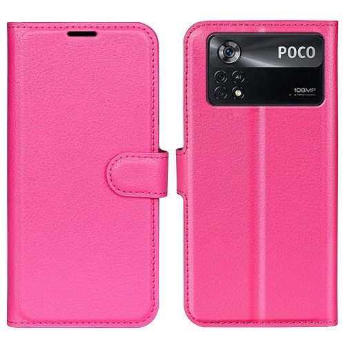 RMPACK Xiaomi Poco X4 Pro 5G Notesz Tok Business Series Kitámasztható Bankkártyatartóval Pink