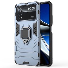   RMPACK Xiaomi Poco X4 Pro 5G Védőtok Ring Guard Gyűrűs 2in1 Tok Ütésálló - Kitámasztható TPU Hybrid Kék