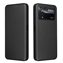  RMPACK Xiaomi Poco X4 Pro 5G Karbon Mintás Notesz Tok Kitámaszható Fekete
