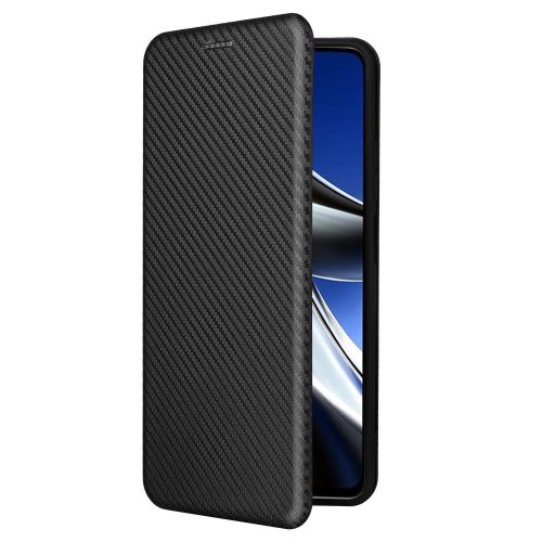 RMPACK Xiaomi Poco X4 Pro 5G Karbon Mintás Notesz Tok Kitámaszható Fekete