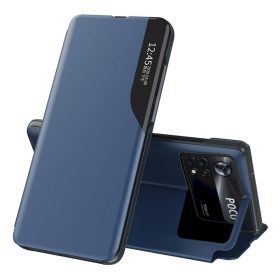   RMPACK Xiaomi Poco X4 Pro 5G Notesz Tok Ablakos View Window Series Kitámasztható Kék