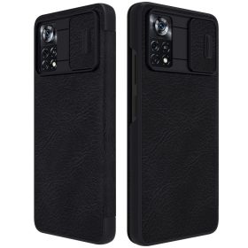   RMPACK Xiaomi Poco X4 Pro 5G Nillkin Bőrtok Notesz Kártyatartóval - Kitámasztható Premium Fekete