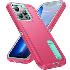   iPhone 13 Pro 6.1' Ütésálló Defender Tok Military TPU+PC Military Series Pink/Cián