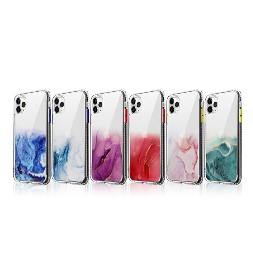 iPhone 12 / iPhone 12 Pro Tok Szilikon Mintás Marble Series Akril A01