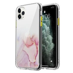   iPhone 12 / iPhone 12 Pro Tok Szilikon Mintás Marble Series Akril A02