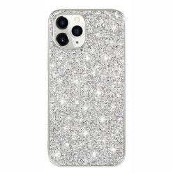   iPhone 12 / iPhone 12 Pro Szilikon Tok Csillámló Glitteres Ezüst
