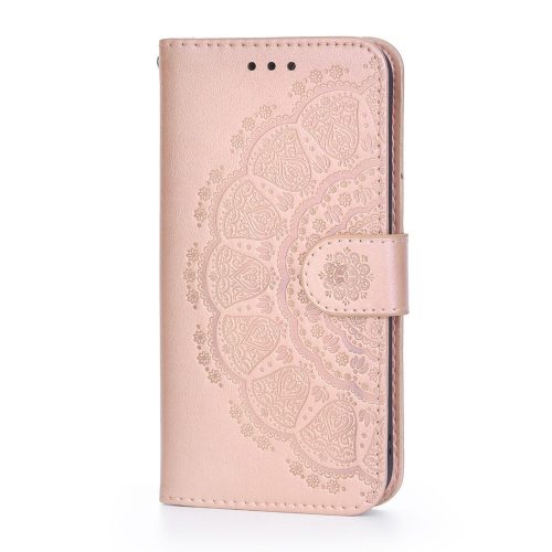 iPhone 12 / iPhone 12 Pro Notesz Tok Mintás Mandala Style Rózsaarany
