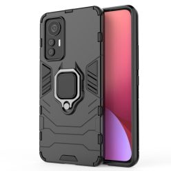   RMPACK Xiaomi 12 Lite Védőtok Ring Guard Gyűrűs 2in1 Tok Ütésálló - Kitámasztható TPU Hybrid Fekete