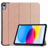 RMPACK iPad 10.9 (2022) Notesz Tok Tri-Fold Series Kitámasztható AutoWakeUp Funkcióval Rózsaarany