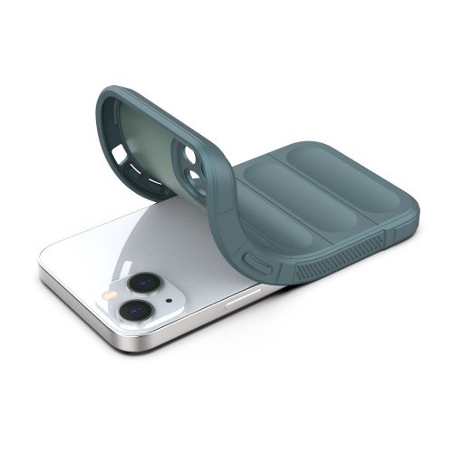 iPhone 13 Szilikon Tok Rugged Shield Ütésállókivitel 2in1 Drop-Proof Series Zöld