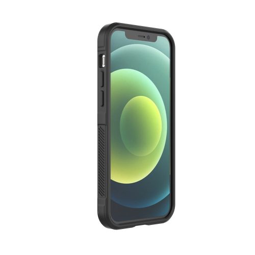 iPhone 12 Szilikon Tok Rugged Shield Ütésállókivitel 2in1 Drop-Proof Series Fekete