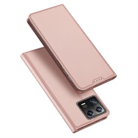   RMPACK Xiaomi 13 Notesz Tok Mágneses DUX DUCIS Skin Pro Series Kitámasztható Kártyatartóval Rózsaarany