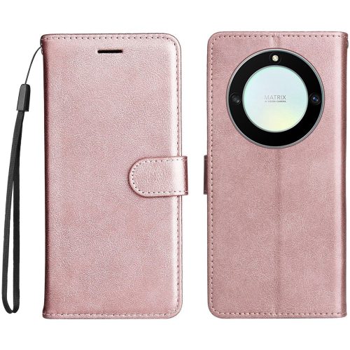 RMPACK Honor Magic5 Lite 5G Notesz Tok Business Series Kitámasztható Bankkártyatartóval Rózsaarany