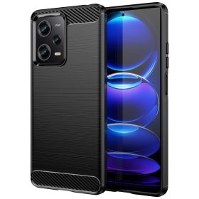   RMPACK Xiaomi Redmi Note 12 Pro 5G Szilikon Tok Ütésállókivitel Karbon Mintázattal Fekete
