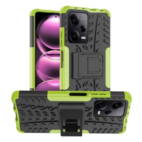   RMPACK Xiaomi Redmi Note 12 Pro 5G Ütésálló Tok Kitámasztható 2in1 Tyre Hybrid Zöld