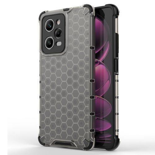 RMPACK Xiaomi Redmi Note 12 Pro 5G Szilikon Tok 2in1 HoneyComb Series Ütésállókivitel Shockproof Fekete