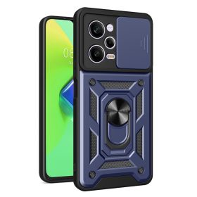   RMPACK Xiaomi Redmi Note 12 Pro 5G Ütésálló Tok Best Armor Ring Style + Camera Protector Lencsevédelemmel Sötétkék