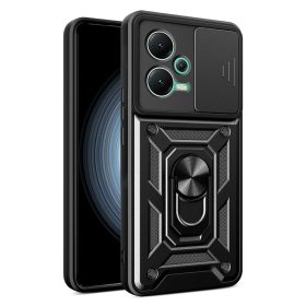   RMPACK Xiaomi Redmi Note 12 5G Ütésálló Tok Best Armor Ring Style + Camera Protector Lencsevédelemmel Fekete