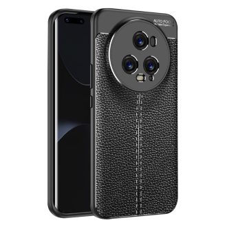   RMPACK Honor Magic5 Pro 5G Szilikon Tok Bőrmintázattal TPU Prémium Fekete