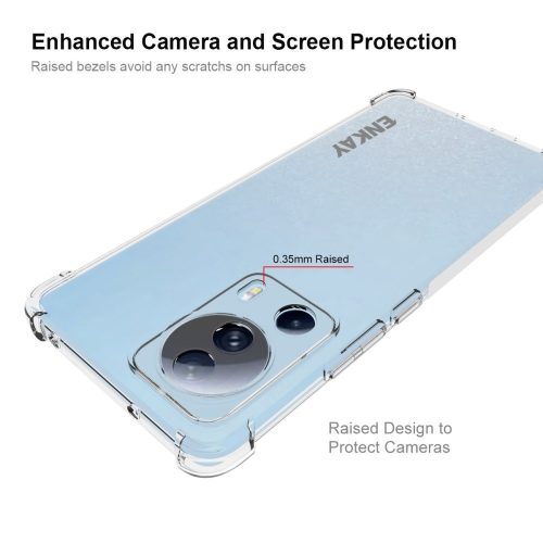 RMPACK Xiaomi 13 Lite Tok Ütésálló Szilikon Tok ENKAY Anti-Drop Shockproof Lencsevédővel Áttetsző 
