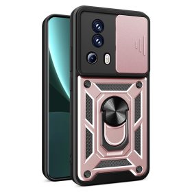   RMPACK Xiaomi 13 Lite Ütésálló Tok Best Armor Ring Style + Camera Protector Lencsevédelemmel Rózsaarany