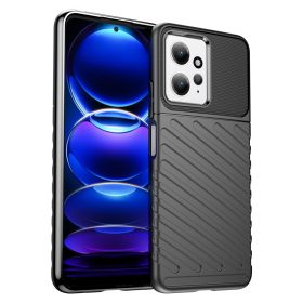   RMPACK Xiaomi Redmi Note 12 4G Szilikon Tok Twill Ütésálló Thunder Series Kivitel Fekete