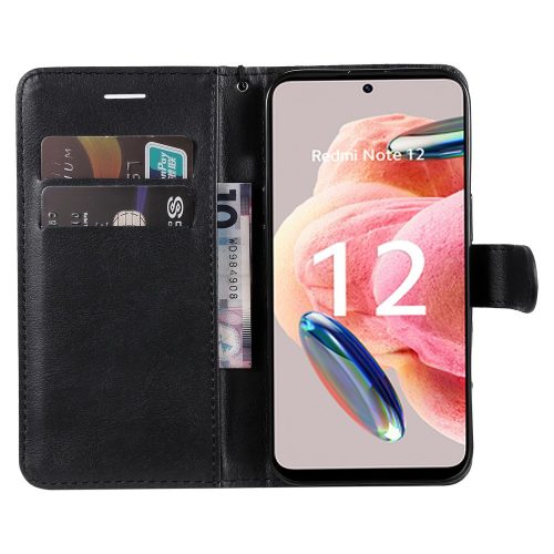 RMPACK Xiaomi Redmi Note 12 4G Notesz Tok Business Series V2 Kitámasztható Bankkártyatartóval Fekete