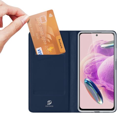RMPACK Xiaomi Redmi Note 12S 4G Notesz Tok Mágneses DUX DUCIS Skin Pro Series Kitámasztható Kártyatartóval Kék
