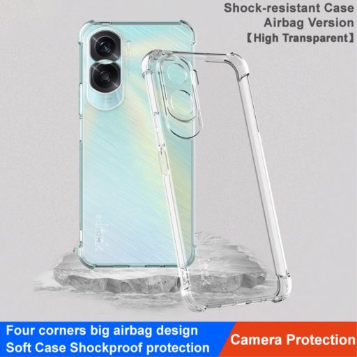 RMPACK Honor 90 Lite 5G Tok Ütésálló Szilikon Tok IMAK Anti-Drop Shockproof Lencsevédővel Áttetsző