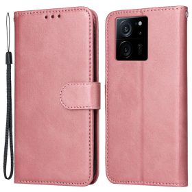   RMPACK Xiaomi 13T 5G / 13T Pro 5G Notesz Tok Kitámasztható Bankkártyatartóval Rózsaarany