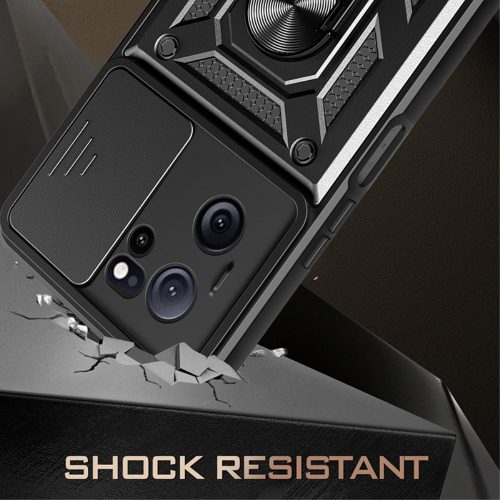 RMPACK Xiaomi 13T 5G / 13T Pro 5G Ütésálló Tok Best Armor Ring Style + Camera Protector Lencsevédelemmel Rózsaarany