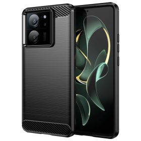   RMPACK Xiaomi 13T 5G / 13T Pro 5G Szilikon Tok Ütésállókivitel Karbon Mintázattal Fekete