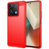 RMPACK Xiaomi Redmi Note 13 5G Szilikon Tok Ütésállókivitel Karbon Mintázattal Piros