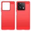 RMPACK Xiaomi Redmi Note 13 5G Szilikon Tok Ütésállókivitel Karbon Mintázattal Piros