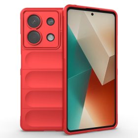   RMPACK Xiaomi Redmi Note 13 5G Szilikon Tok Rugged Armor Style 2in1 Shock Piros