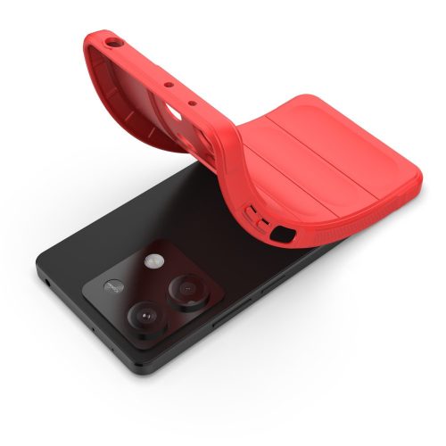RMPACK Xiaomi Redmi Note 13 5G Szilikon Tok Rugged Armor Style 2in1 Shock Piros