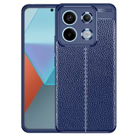   RMPACK Xiaomi Redmi Note 13 Pro 5G Szilikon Tok Bőrmintázattal TPU Prémium Sötétkék