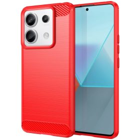   RMPACK Xiaomi Redmi Note 13 Pro 5G Szilikon Tok Ütésállókivitel Karbon Mintázattal Piros