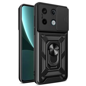   RMPACK Xiaomi Redmi Note 13 Pro 5G Ütésálló Tok Camshield Gyűrűs - Ring Style Fekete