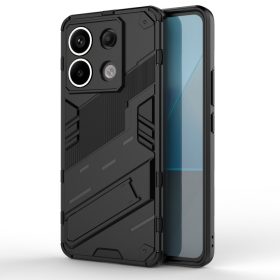   RMPACK Xiaomi Redmi Note 13 Pro 5G Tok Ütésállókivitel Kitámasztható PC + TPU 2in1 Anti-Drop Series Kameralencse védelemmel Fekete