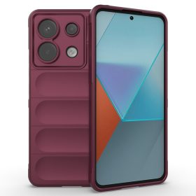   RMPACK Xiaomi Redmi Note 13 Pro 5G Szilikon Tok Rugged Armor Style 2in1 Shock Bordó
