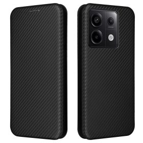   RMPACK Xiaomi Redmi Note 13 Pro 5G Karbon Mintás Notesz Tok Kitámaszható Fekete