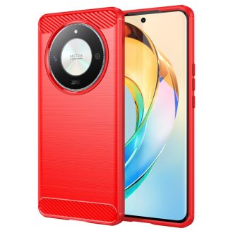   RMPACK Honor Magic6 Lite 5G Szilikon Tok Ütésállókivitel Karbon Mintázattal Piros