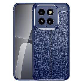  RMPACK Xiaomi 14 Szilikon Tok Bőrmintázattal TPU Prémium Sötétkék