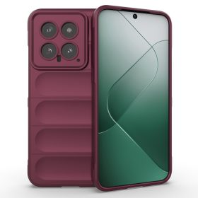   RMPACK Xiaomi 14 Szilikon Tok Rugged Armor Style 2in1 Shock Bordó